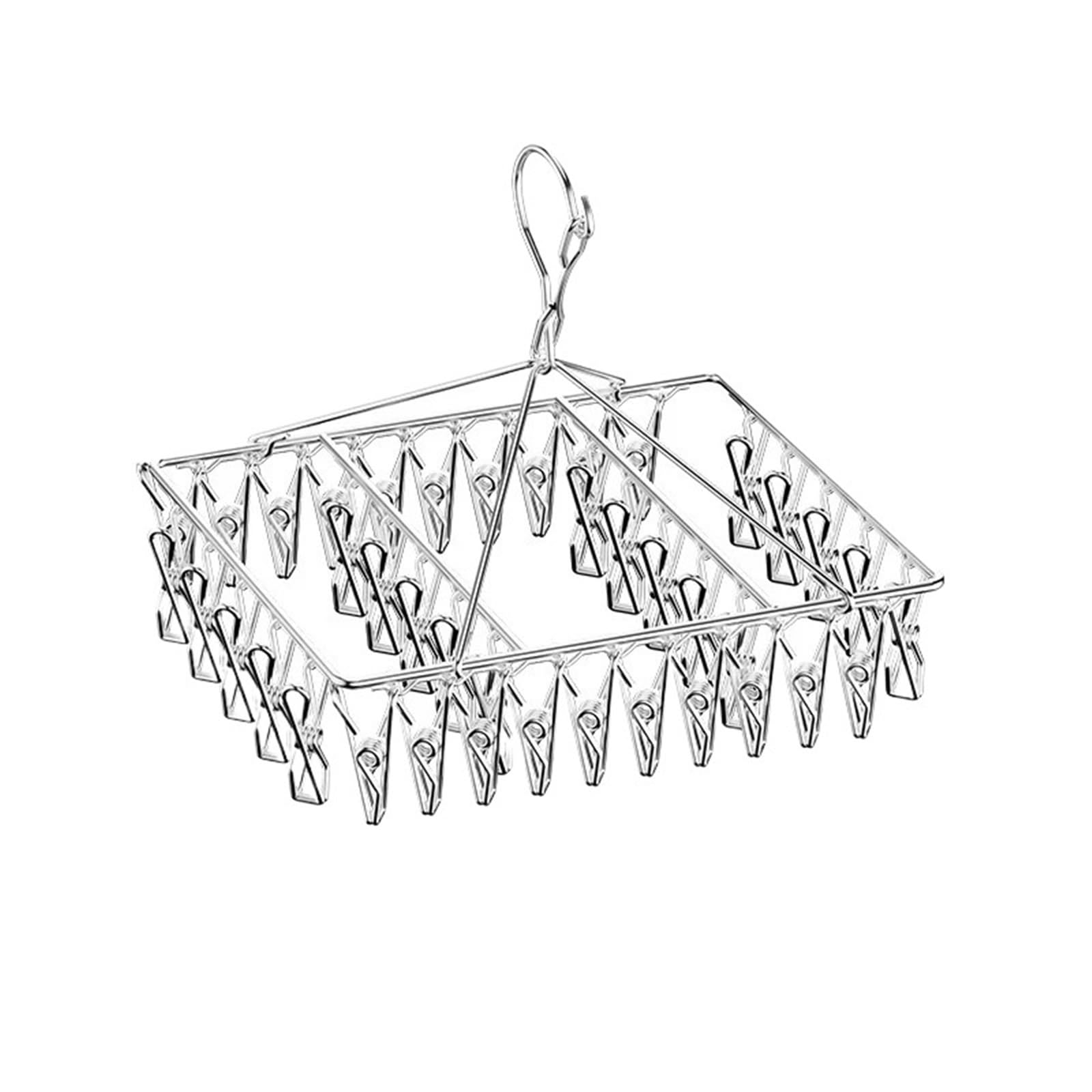 1pcs Steel Windproof Clothespin Laundry Hanger Clothesline Dryer Bra Towel Rack Clothes Airer Peg Hook Drying Sock For Home(40clip)