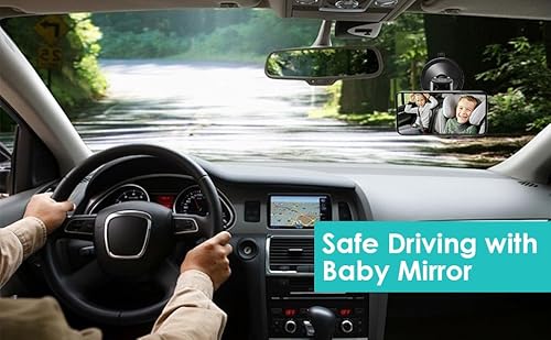 Auto Baby Spiegel Einstellbare Rücksitzspiegel für Babys,rückspiegel mit saugnapf,Rücksitzspiegel, Rückspiegel mit Gefederten Clips, Glas-Spiegel, 360° Drehbar, Rücksitzspiegel Baby für Meisten Auto