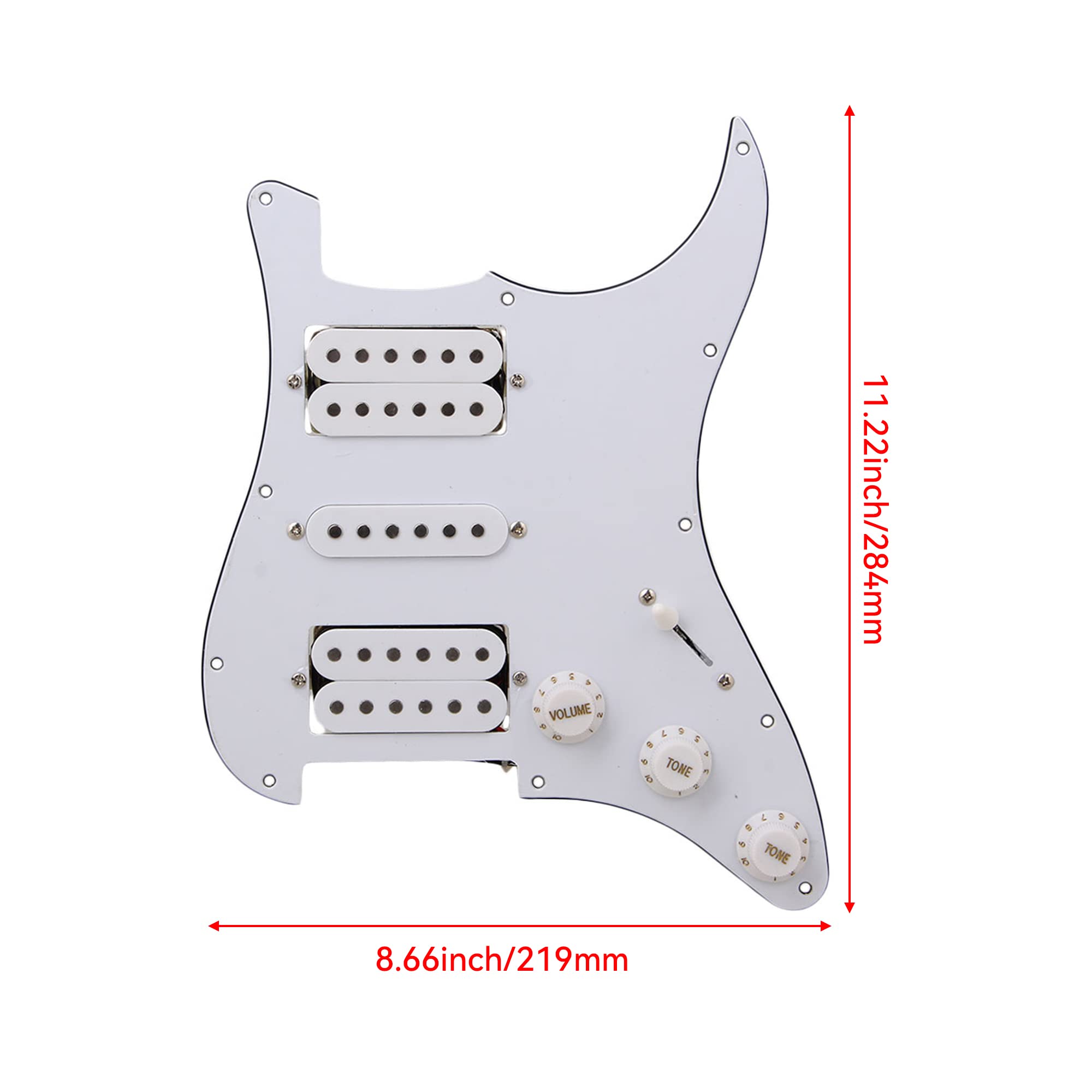 Amazon | Yibuy ホワイト Prewired Plate ピックガード HSH ストラト