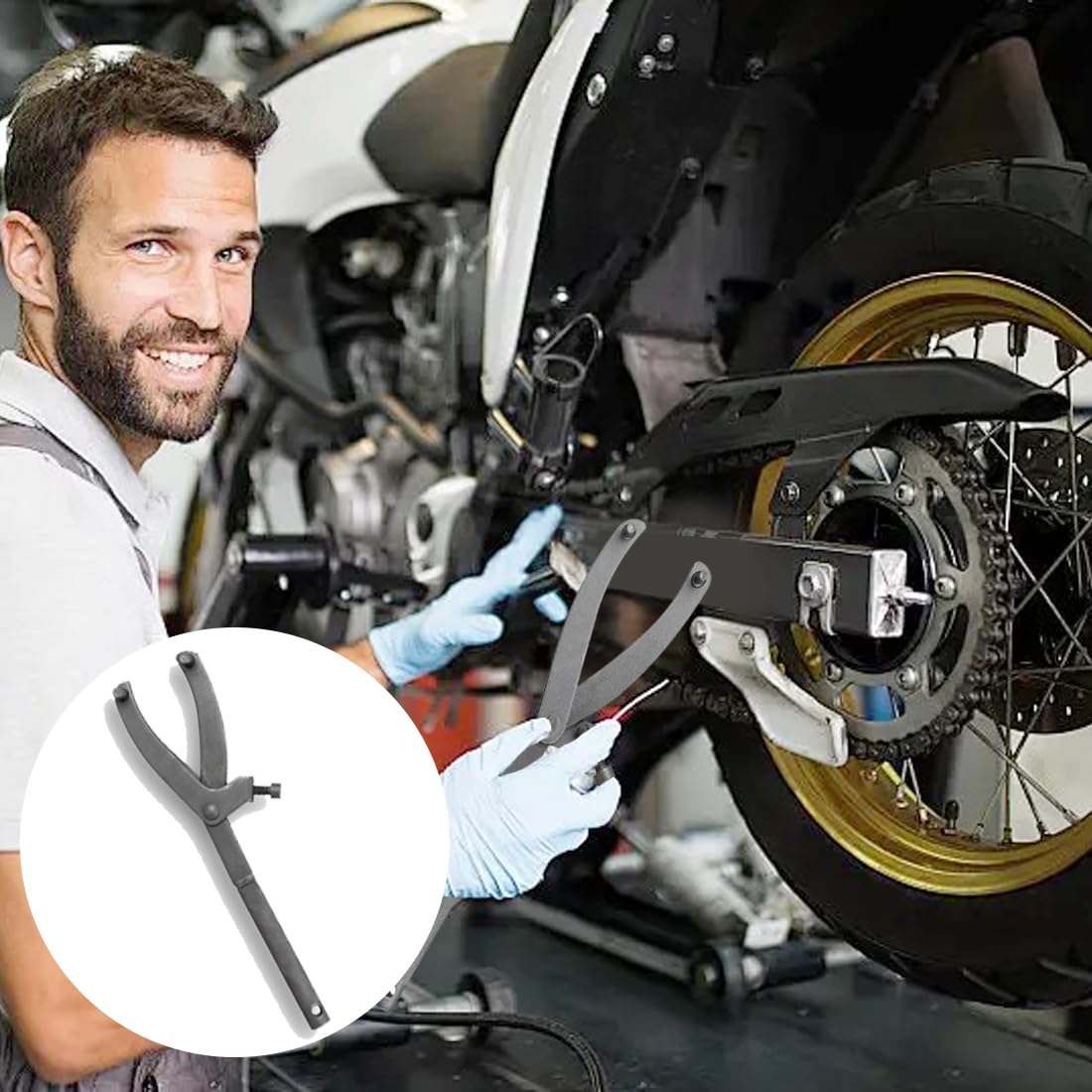 Llave de Volante de Tipo Y, Herramienta de Llave de Embrague, Llave de Embrague Variador de Moto, Llave Ajustable de Embrague, Instalar y Quitar Accesorios de Motocicletas