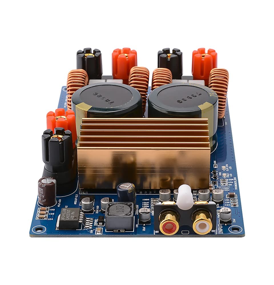 DLOETT-Amplificateur numérique 300 W x 2 Classe D, carte audio, amplificateur de son de puissance stéréo HiFi, mini amplificateur pour cinéma maison DC48 V