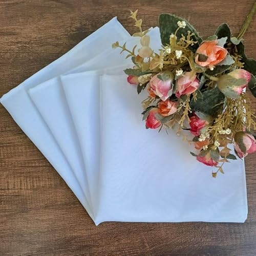 Guardanapo de Boca Tecido Oxford Kit 6 Branco 40x40cm Lindo