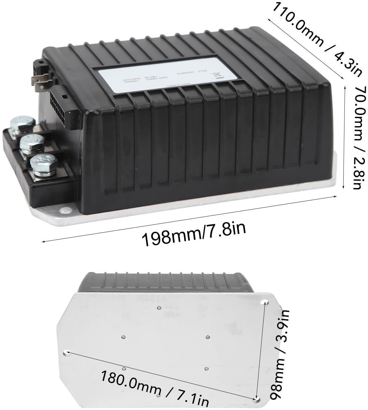 Diydeg Cart Motor Controller, 1510-5201 1510Ａ-5251 36V/48V 275A DC Motor Controller with Adapter Cable, Cart Speed Controller Replacement for Car, Small Utility Vehicles