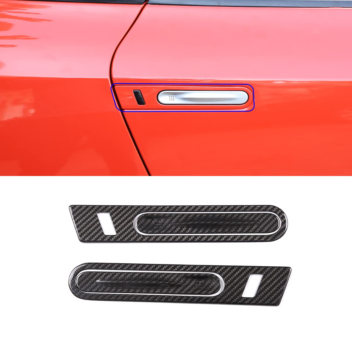Autocollants carbone Nissan GTR R35 2008-2016 poignée véritable x4