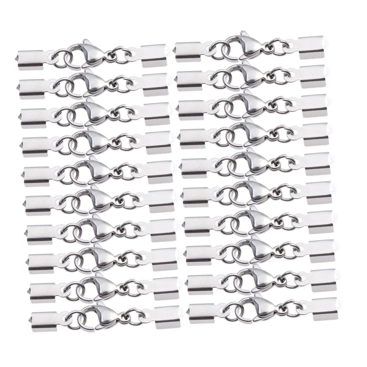 STOBOK Juego De 4 Cierres De Langosta Para Hacer Joyas Ganchos A Presión Hebilla De Aleación De Metal Plateado Para Collar Pulsera Y Colgante 20 Unidades X 4