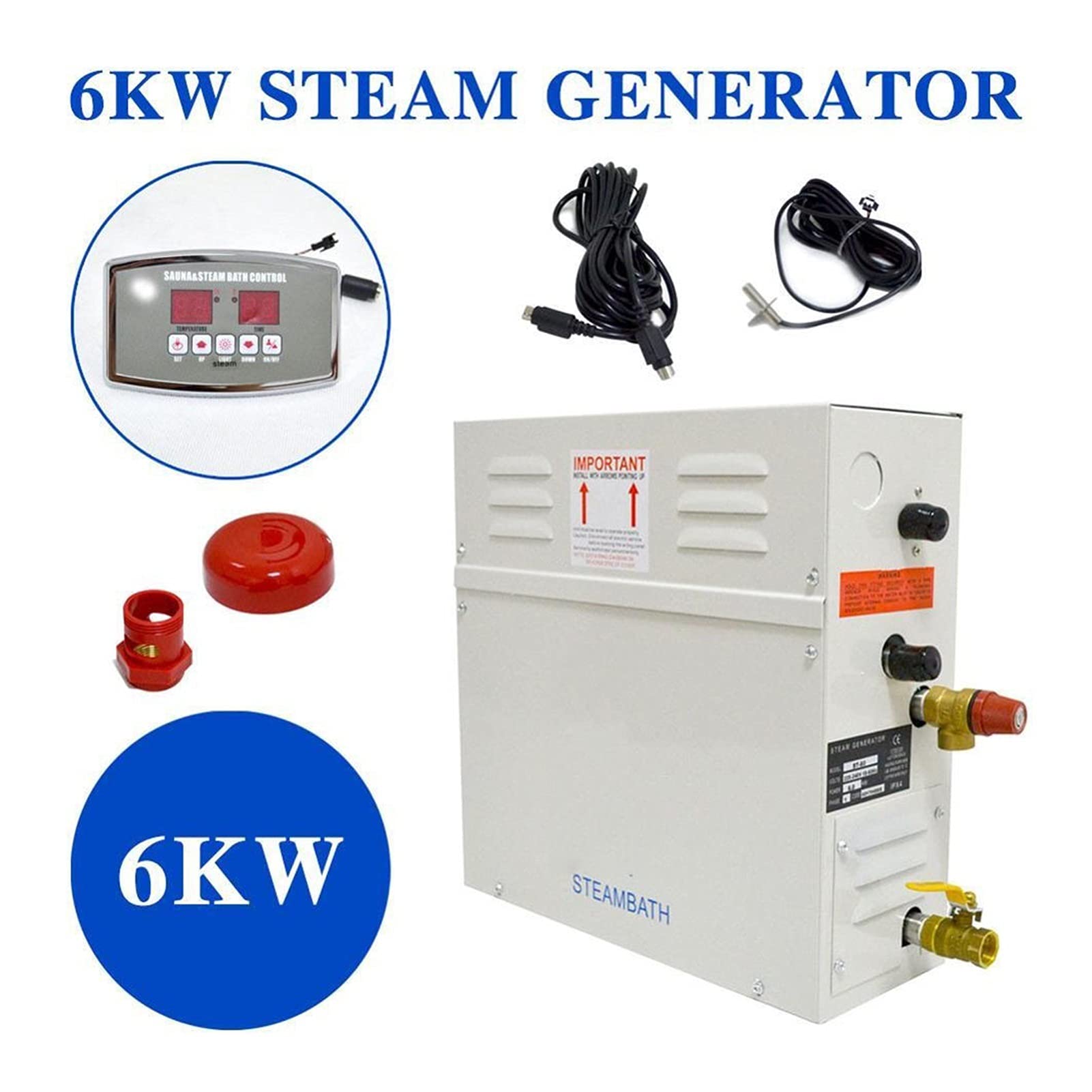 Generatore di Vapore per Sauna, 6kw. Generatore di vapore for Sauna Bath Home Spa Doccia con ST-135m. controller.