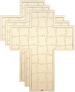 3 Pack Wood Cross Guest Book 13x16 Inch Unfinished Wooden Cross Jigsaw Puzzle Board for Painting DIY Crafts Wedding Gifts