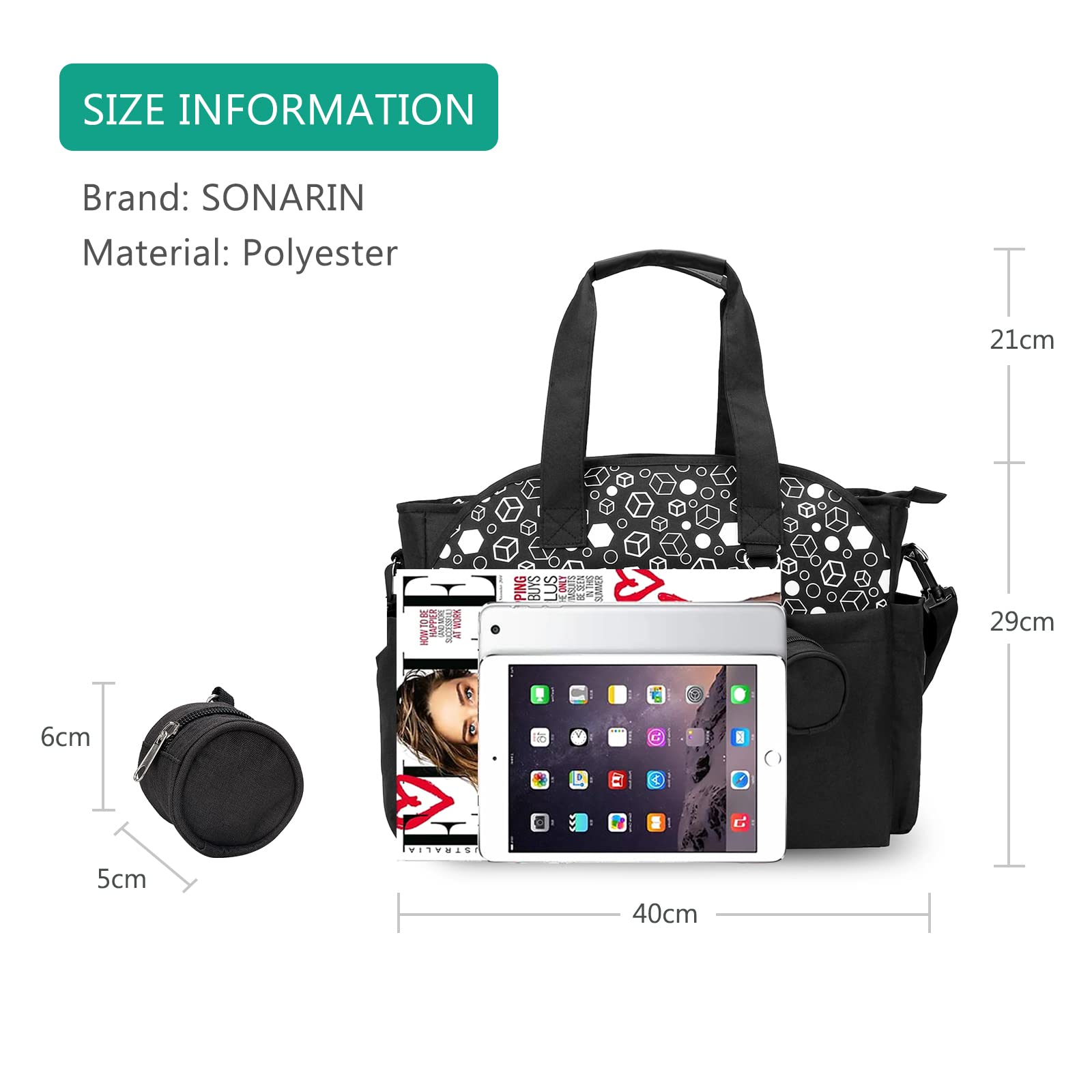 Borsa Fasciatoio per Neonato, Borsa Cambio Pannolini da Viaggio a Tracolla Multifunzione Impermeabile Grande Capacità