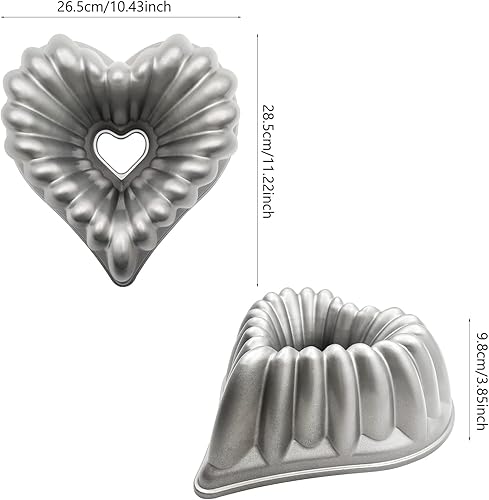 Miniatura 4 de Charlotte - Molde de aluminio para tartas, accesorios de cocina, decoración de Navidad, boda, familia, 3D, Charlotte (forma de corazón de amor)