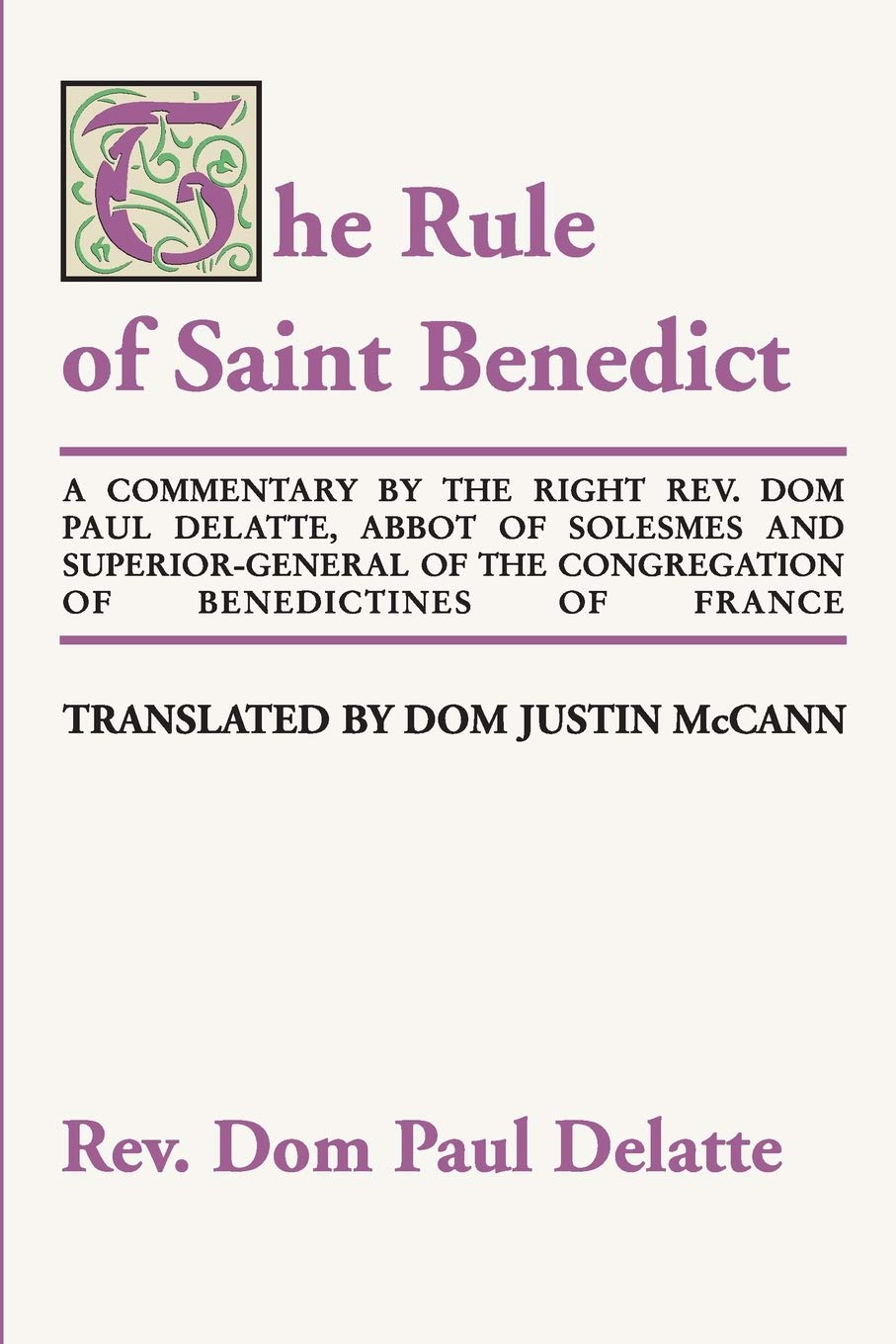 Commentary on the Rule of St. Benedict