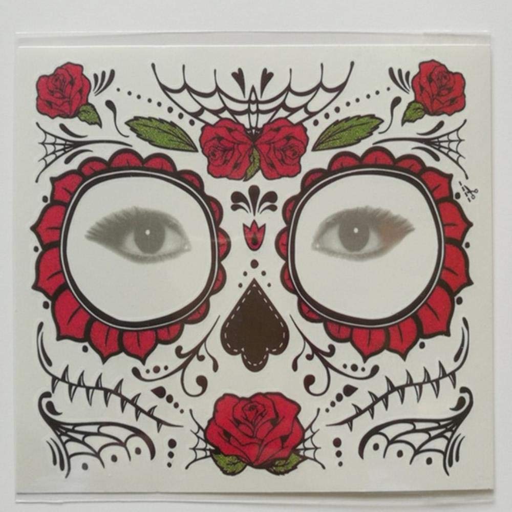 10pcs Disposable Eyeshadow Sticker Magic Eye Face Lace Style Waterproof Temporary Tattoo For Beauty Makup Stage Halloween Party,Mixed Color