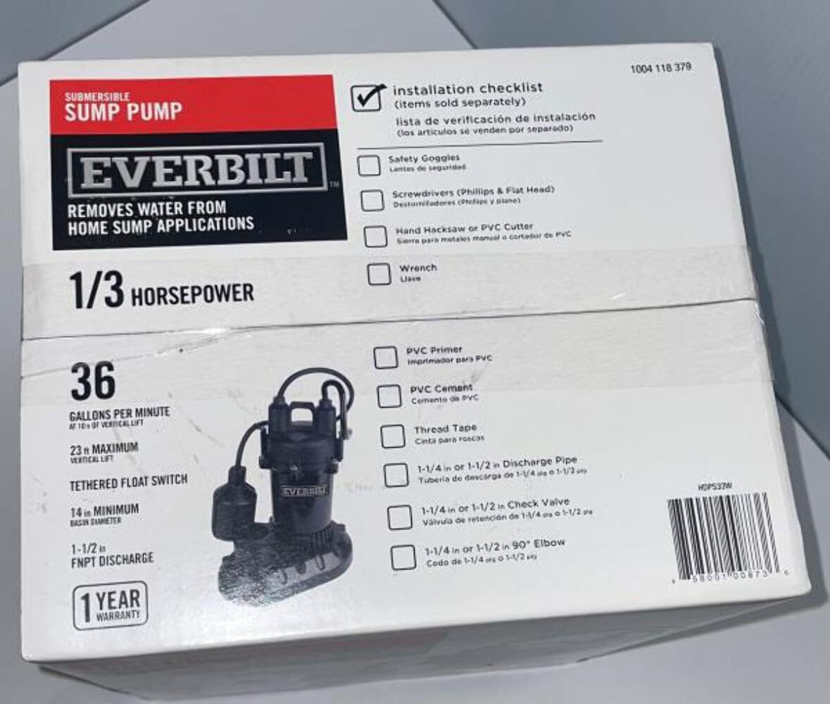 Installation Checklist for Sump Pump