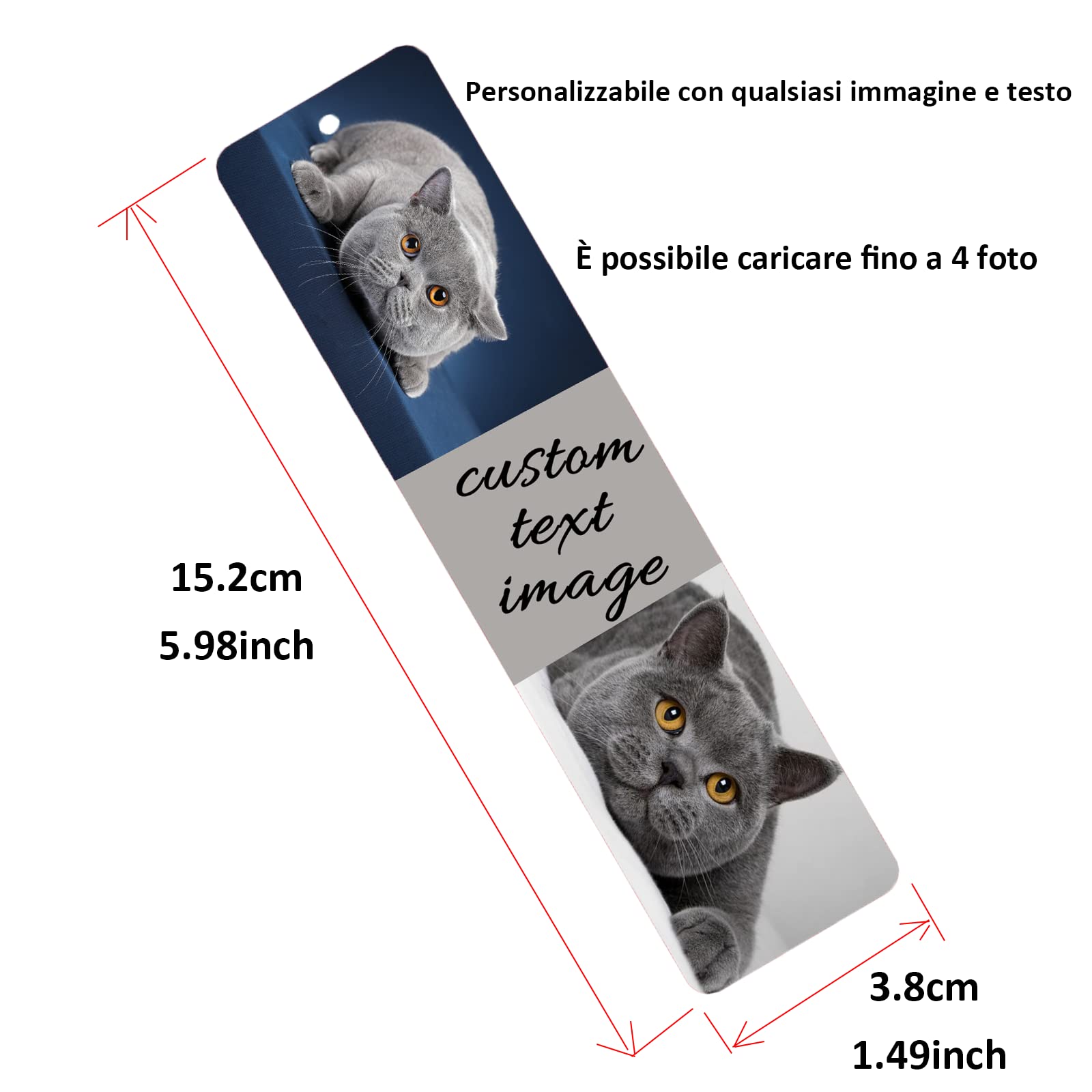 Personalizzato Segnalibri Segnalibro in Metallo con Nappa Segnalibro Personalizzato con Foto Frase (2)