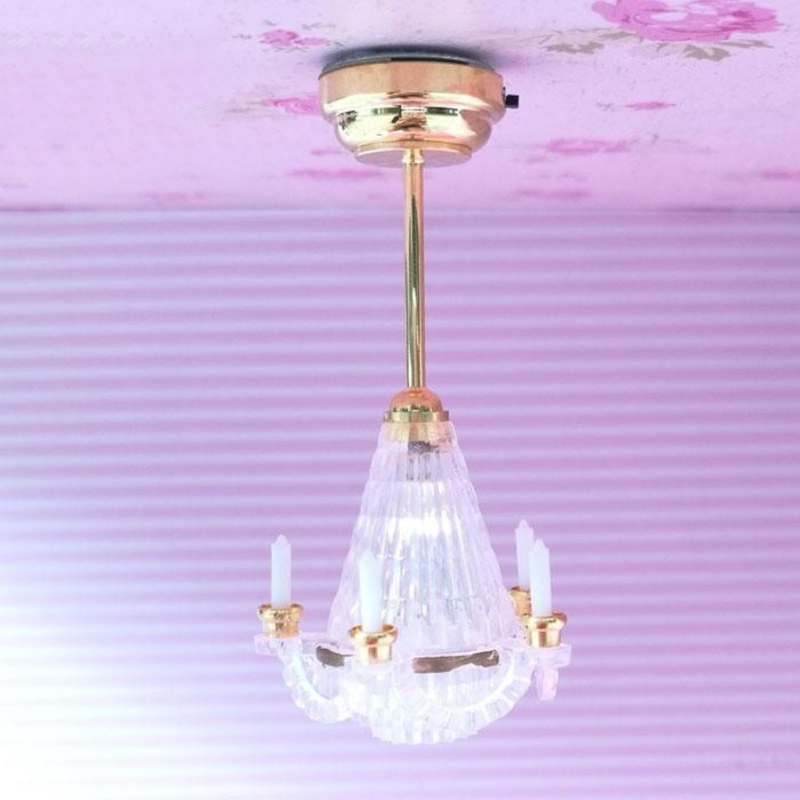 Lámparas de araña para casa de muñecas - Candelabros LED en miniatura para casa de muñecas 3