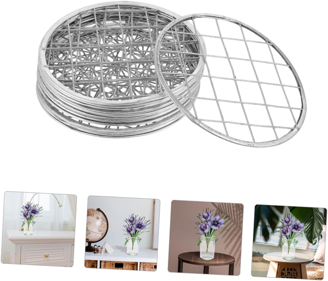 PRETYZOOM 70pcs Flower Jar Grids Floral Arrangement Organizer Lid Mesh for Easy Vase Design Tinplate for Home Decor and Creative Displays