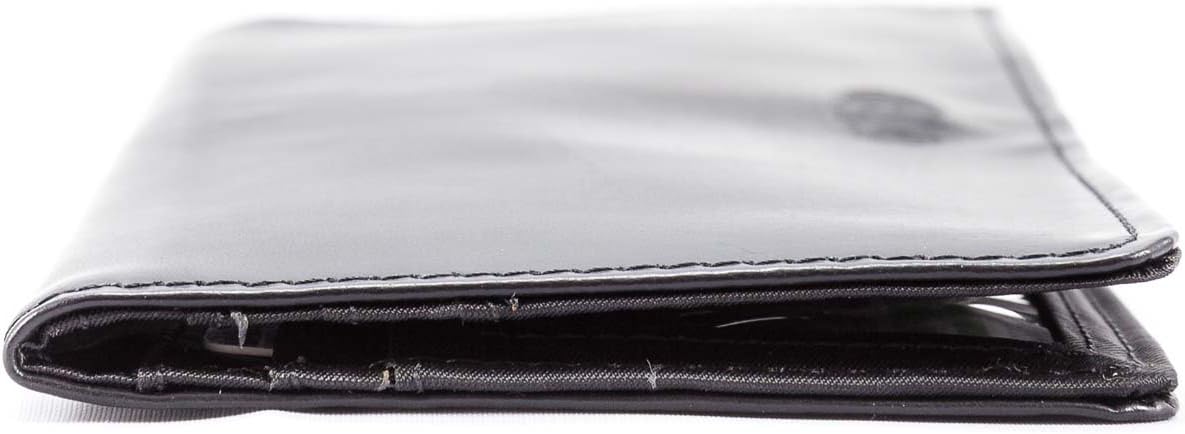 Big Skinny Women's Executive Leather Bi-Fold Checkbook Slim Wallet, Holds Up to 40 Cards