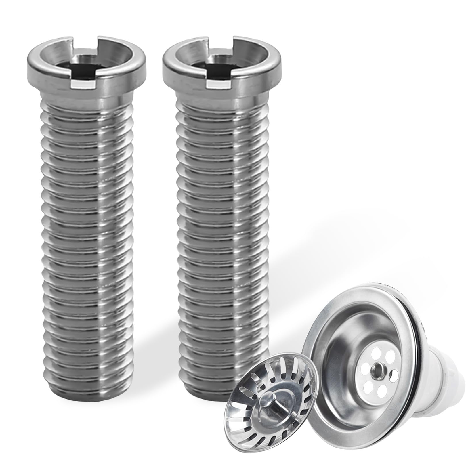 Pack of 2 hollow screw sink, strainer basket valve, M12 screws for Blanco sink accessories and Franke sink replacement parts, accessories for kitchen sinks, stainless steel hollow screws, sink screws