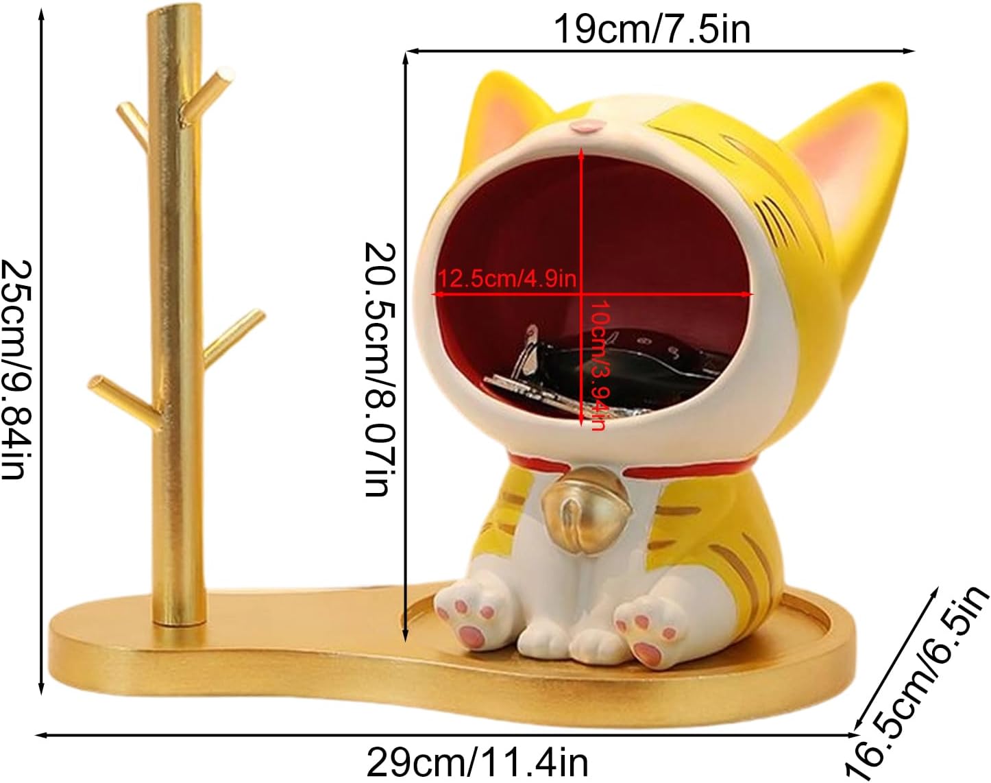 猫用キャンディディッシュ | 樹脂製開運招き猫置物 - キーディッシュ - 玄関テーブル リビングルーム 寝室 キャビネット 装飾