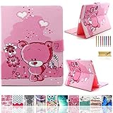 iPad 2/3/4 Case, Dteck(TM) Cartoon Cute Pattern PU Leather Flip Wallet Case with [Cards Slots&Money Holder] for Apple iPad 2/ iPad 3 / iPad 4 9.7 Inch (01 Pink Bear)