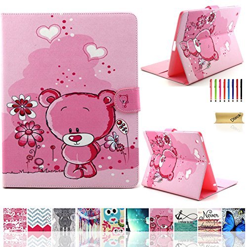 iPad 2/3/4 Case, Dteck(TM) Cartoon Cute Pattern PU Leather Flip Wallet Case with [Cards Slots&Money Holder] for Apple iPad 2/ iPad 3 / iPad 4 9.7 Inch (01 Pink Bear)