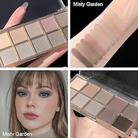 evpct 10 Colors Matte Nude Eye Shadow Palette Makeup for Older Women, Nude Brown Pink Cocoa Taupe Mauve Neutral Matte Cream Smokey Mini Eyeshadow Palette for Blue Green Eyes, Contour Makeup Palettes 4