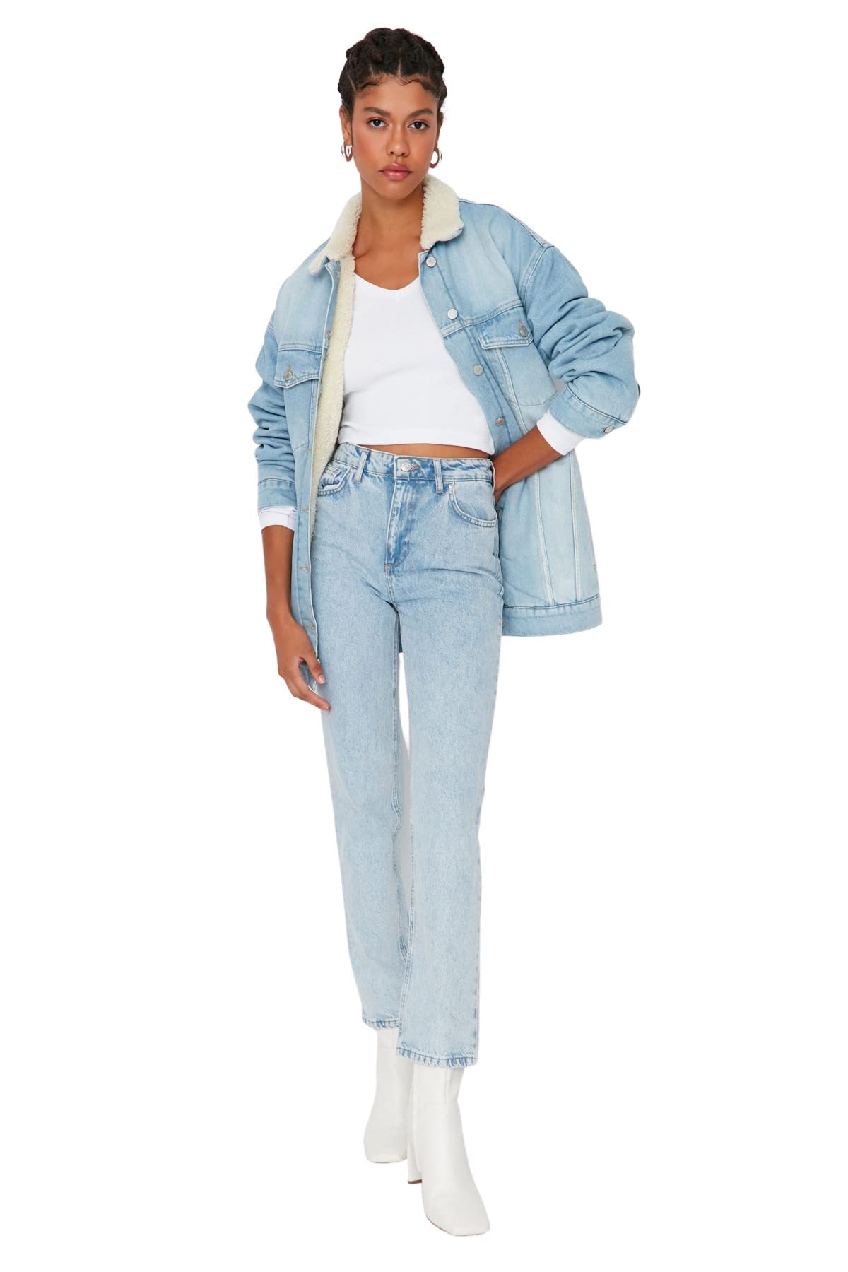 TRENDYOL Frau Mittlerer Bund Straight Leg Bootcut & Flared Jeans