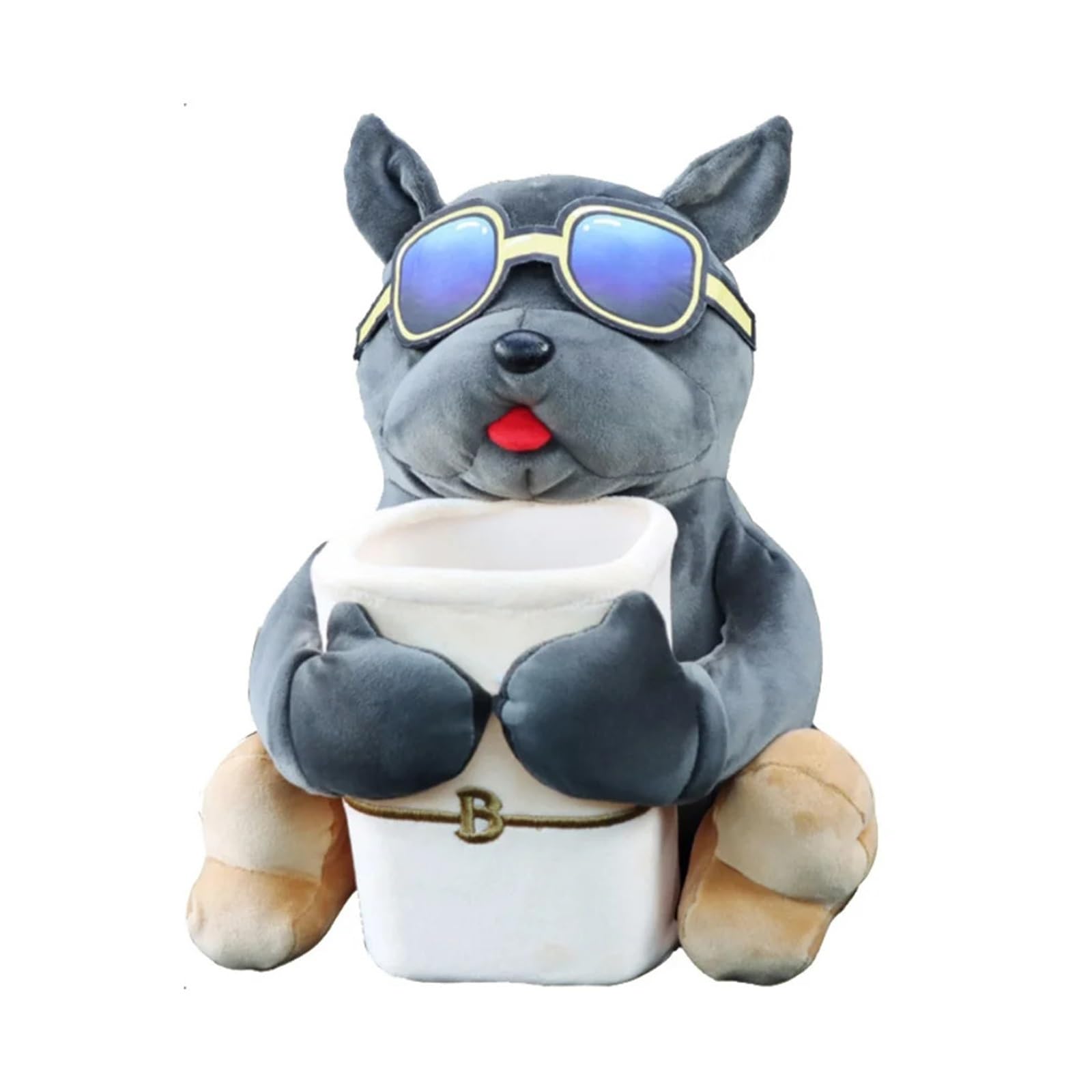 1PCS Car Mounted Tissue Box 2-in-1 Cartoon Plush Doll Auto Armrest Hanging Paper Drawer Storage Trash Can And Holder(A 1PC)
