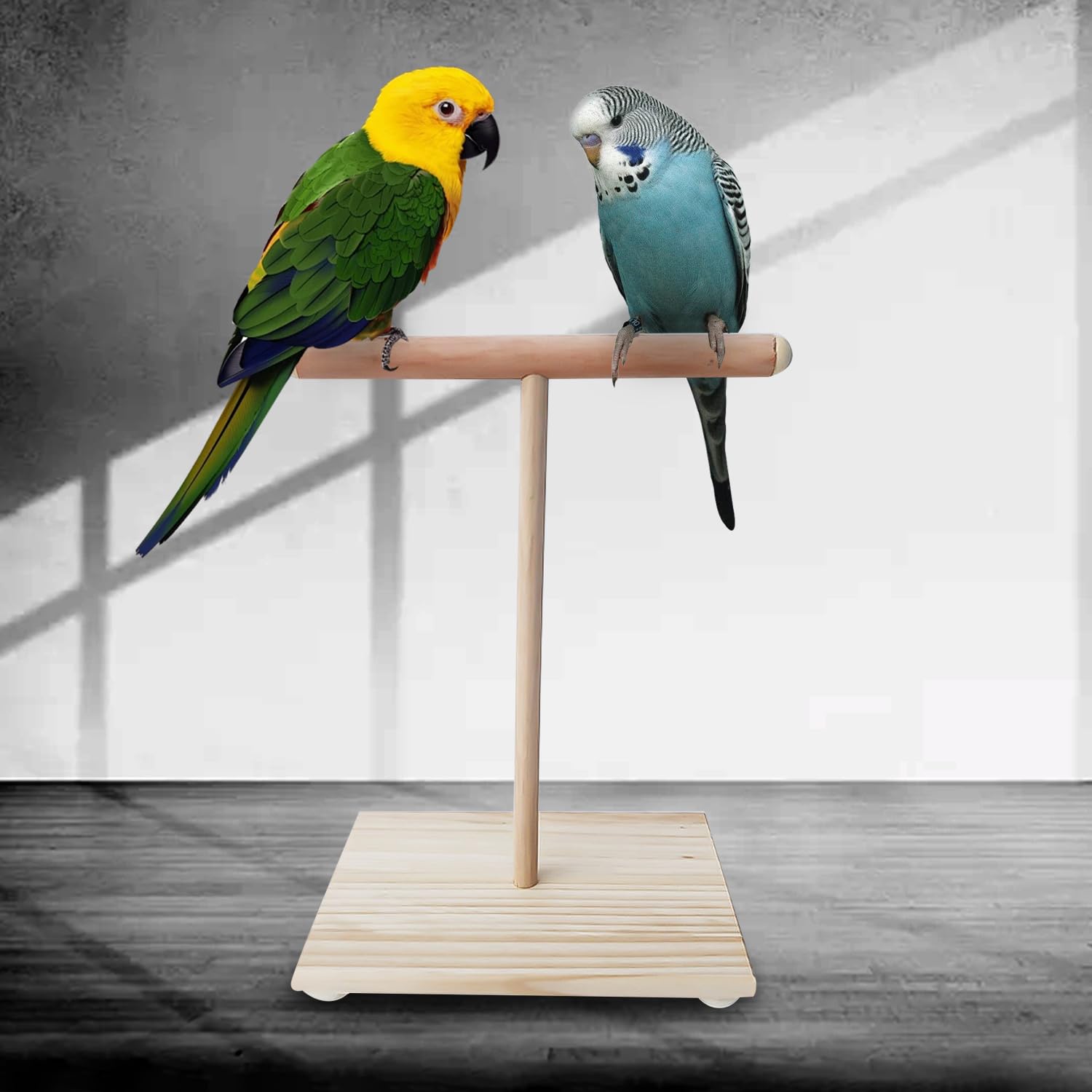 Vogelbaars - kooitouw voor papegaai/parkiet/valkparkiet bungee-speelgoed, comfortabel, kleurrijk (90 cm lang, metalen noten