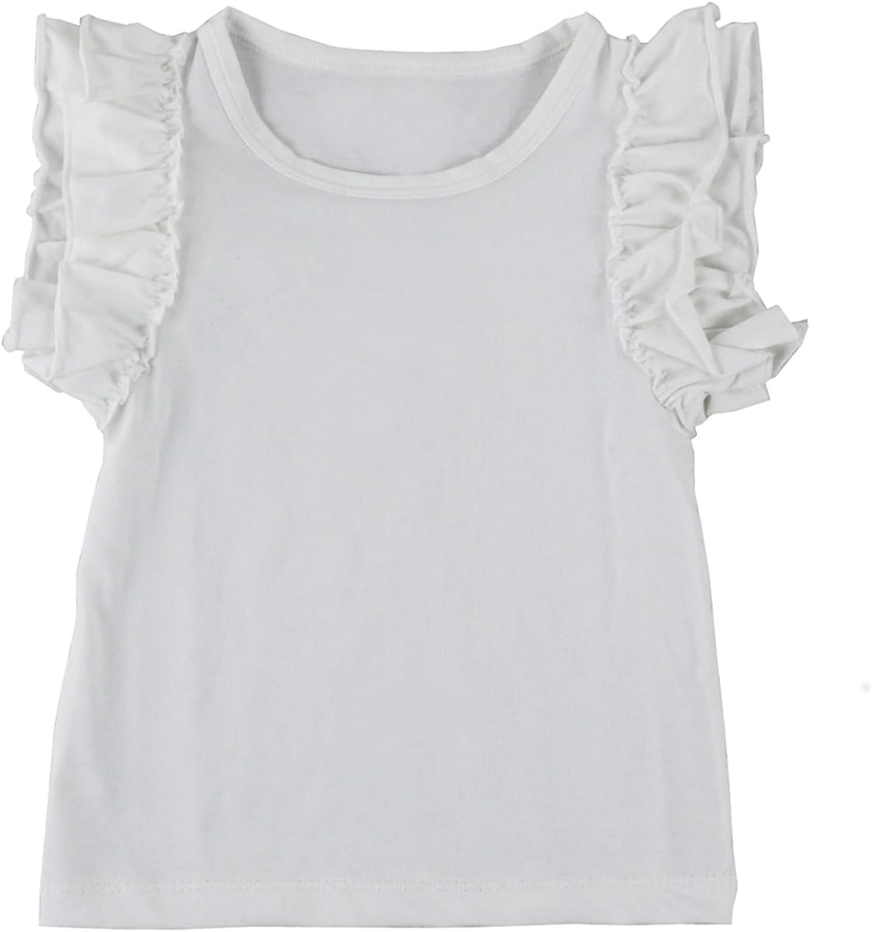 VduanMo Baby Girls Cotton Ruffle T Shirt Tops XX-Large White