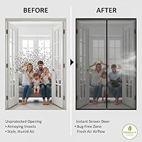 Vista 5 de Puerta Mosquitera Magnética Premium, Malla Reforzada de Servicio Pesado, Tejido Ultra-Denso, Cierre Automático Suave, Para Mascotas y Niños – Manos