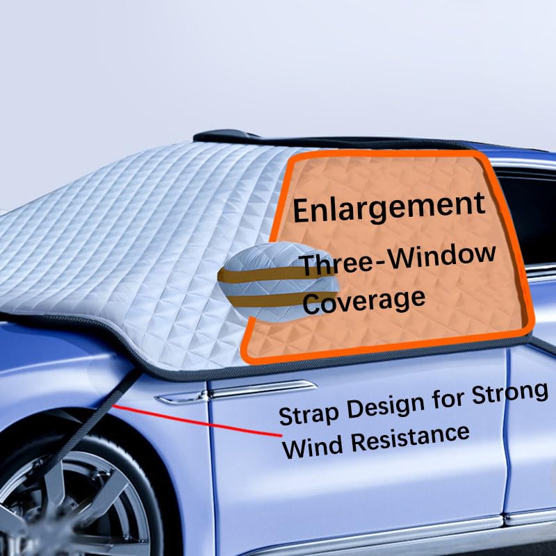 Xtreeauto Agnetic Car Windscreen Cover - Heavy Duty Thick Windshield Snow Shield Screen Cover - View #3