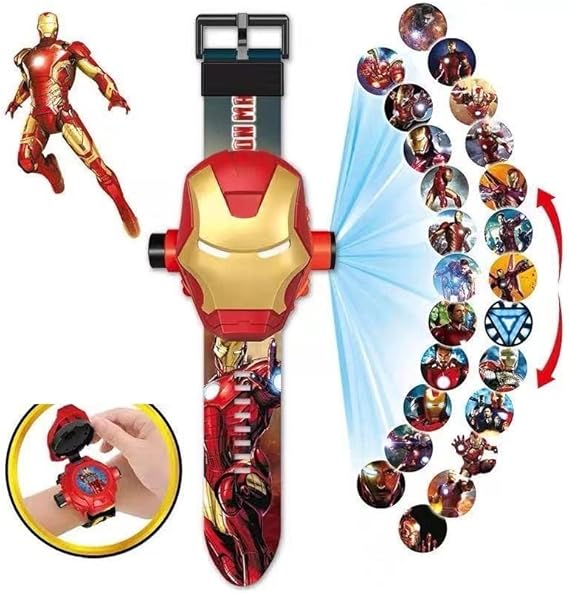 Amazon アイアンマン キッズ腕投影時計 入園 入学 卒園 卒業祝い 子供用腕時計 キッズ腕時計 クォーツ 男の子 入園 入学 卒園 卒業祝い 子供用腕投影時計 レッド ボーイズ腕時計 腕時計 通販