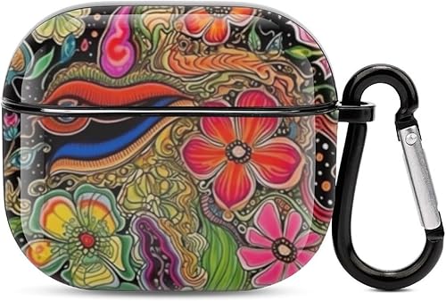 Miniatura 1 de Funda compatible con Airpods 3, funda de hongos trippy para AirPods de 3 generación 2021 con llavero carcasa rígida a prueba de golpes para Airpods