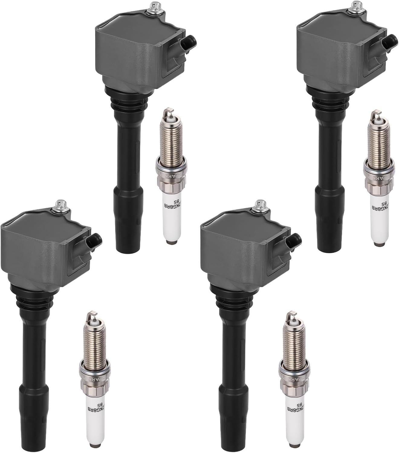 BDFHYK 4 Ignition Coil Pack UF750 and 4 Iridium Spark Plug 94201 Compatible with BMW 230i 330e 330i 430i 430i 530e 530i 740e xDrive Gran Coupe X1 X2 X3 X4 Cooper Clubman Cooper Countryman GN10882