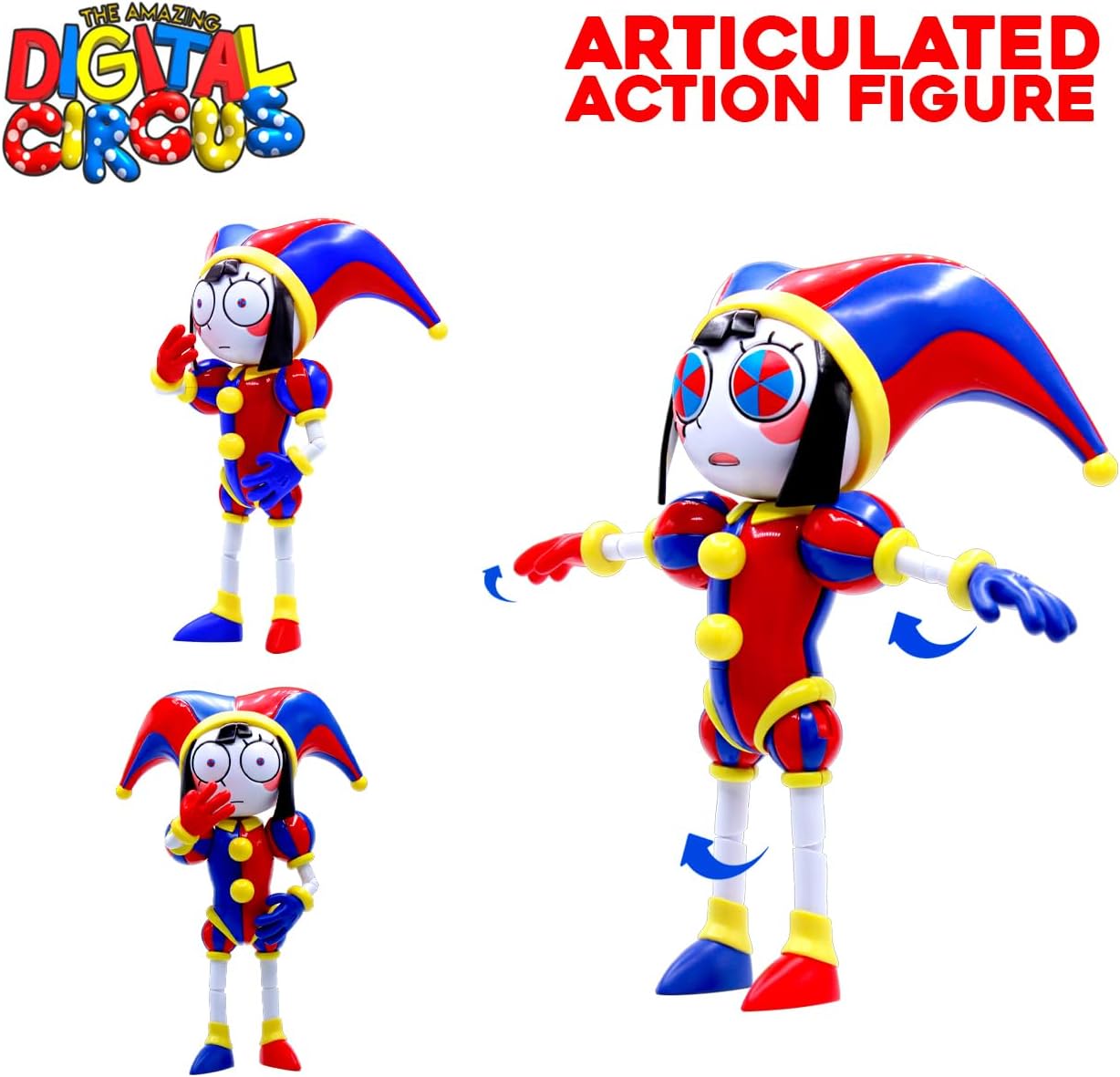 Just Toys Deluxe Pomni – 12″ Action Figure from The Amazing Digital Circus | Fully Articulated, Collector-Grade Detail, Display Stand & Accessories - Image 4
