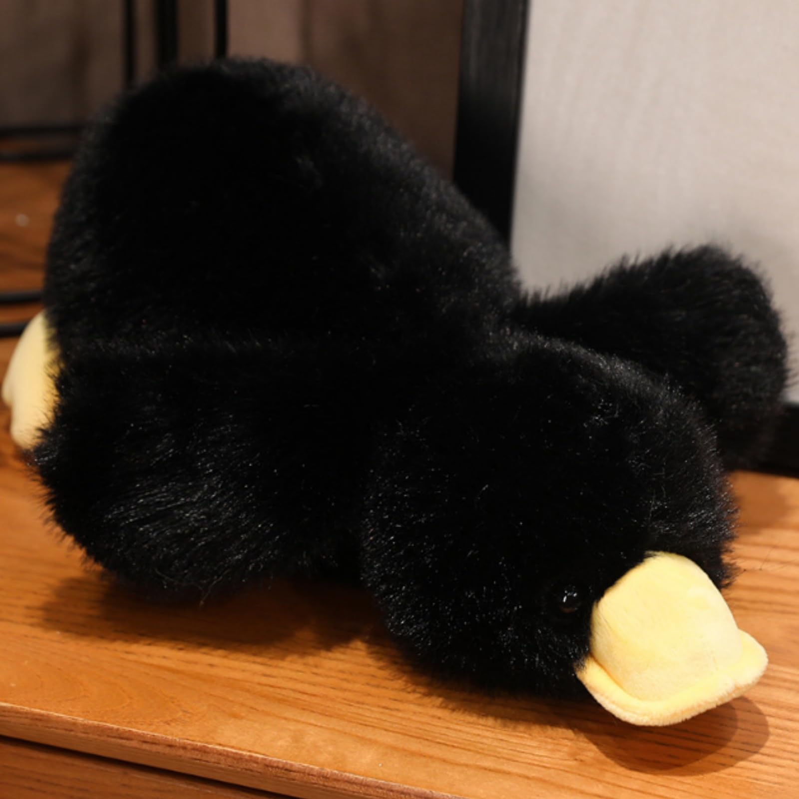 OUKEYI Duck Teddy, 11.81in/30cm Duck Plush Stuffed Animal Toy, Cute Little Yellow Ducks Plush Pillow Toys, Gifts for Friends and Children (black)