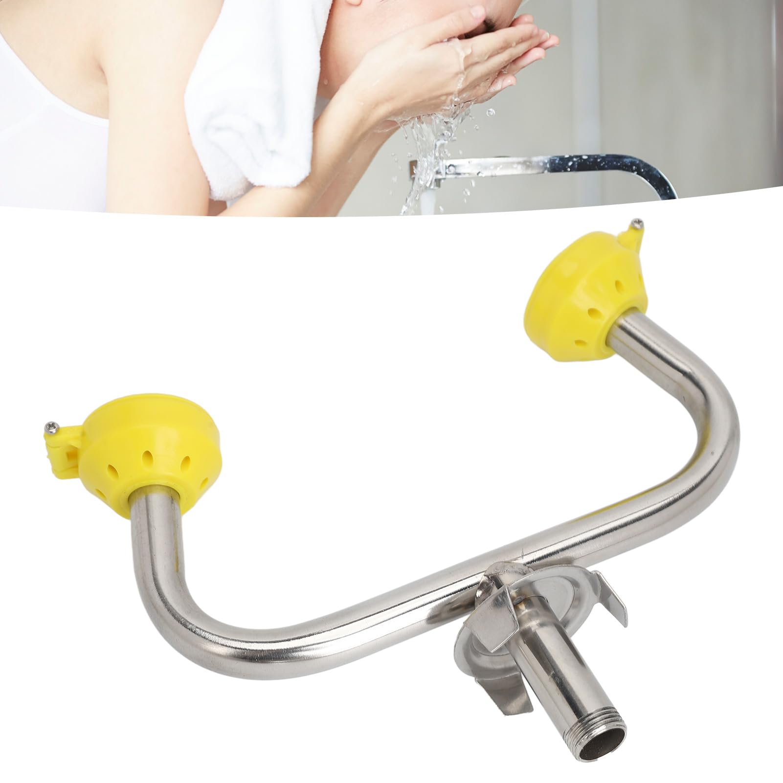 Natudeco Emergency Eye Wash Station Faucet Wall Mounted First Aid Unit First Aid Eye Wash for Laboratory Factory Industrial Sites