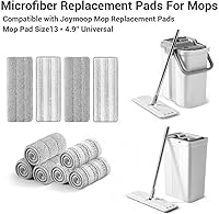 Vista 7 de 10Pcs Joymoop Mop Replacement Pads, 13 * 4.9'' Universal Mop Pads Mop Head Refills Washable Wet Mop, Compatible with Most 11-13” Size Mops