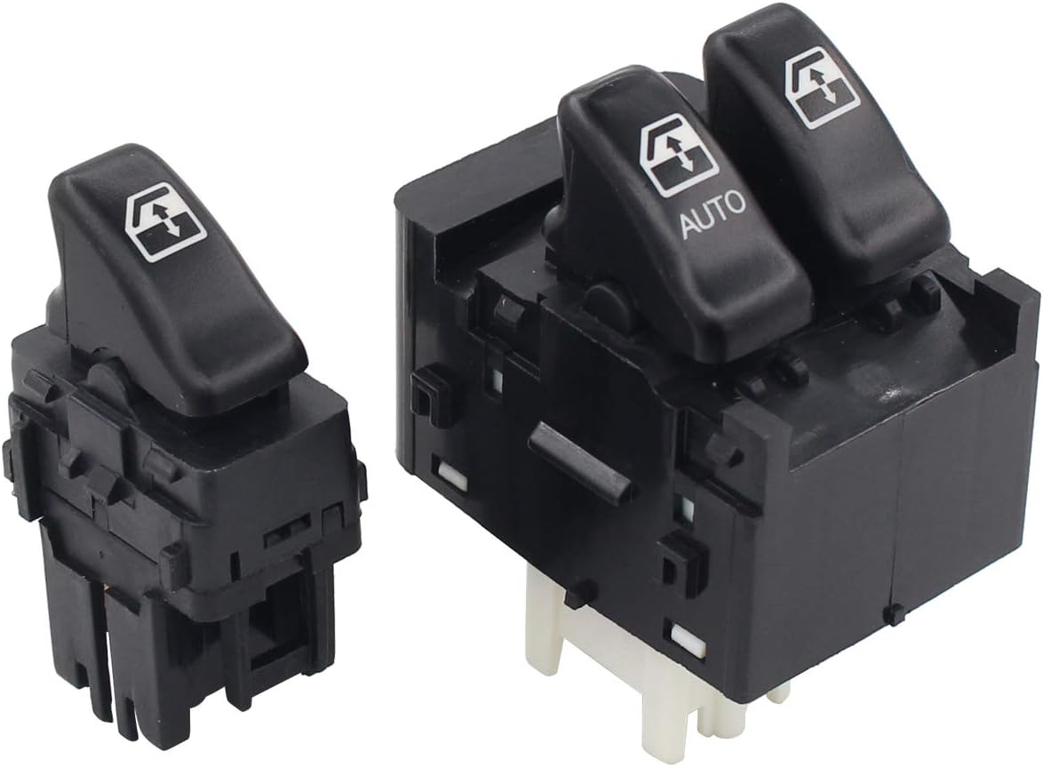 NewYall Set of 2 Front Left Driver and Right Passenger Side Door Window Switch Black for Chevrolet Venture 1997-2005 Oldsmobile Silhouette 1997-2004 Pontiac Montana 1999-2005