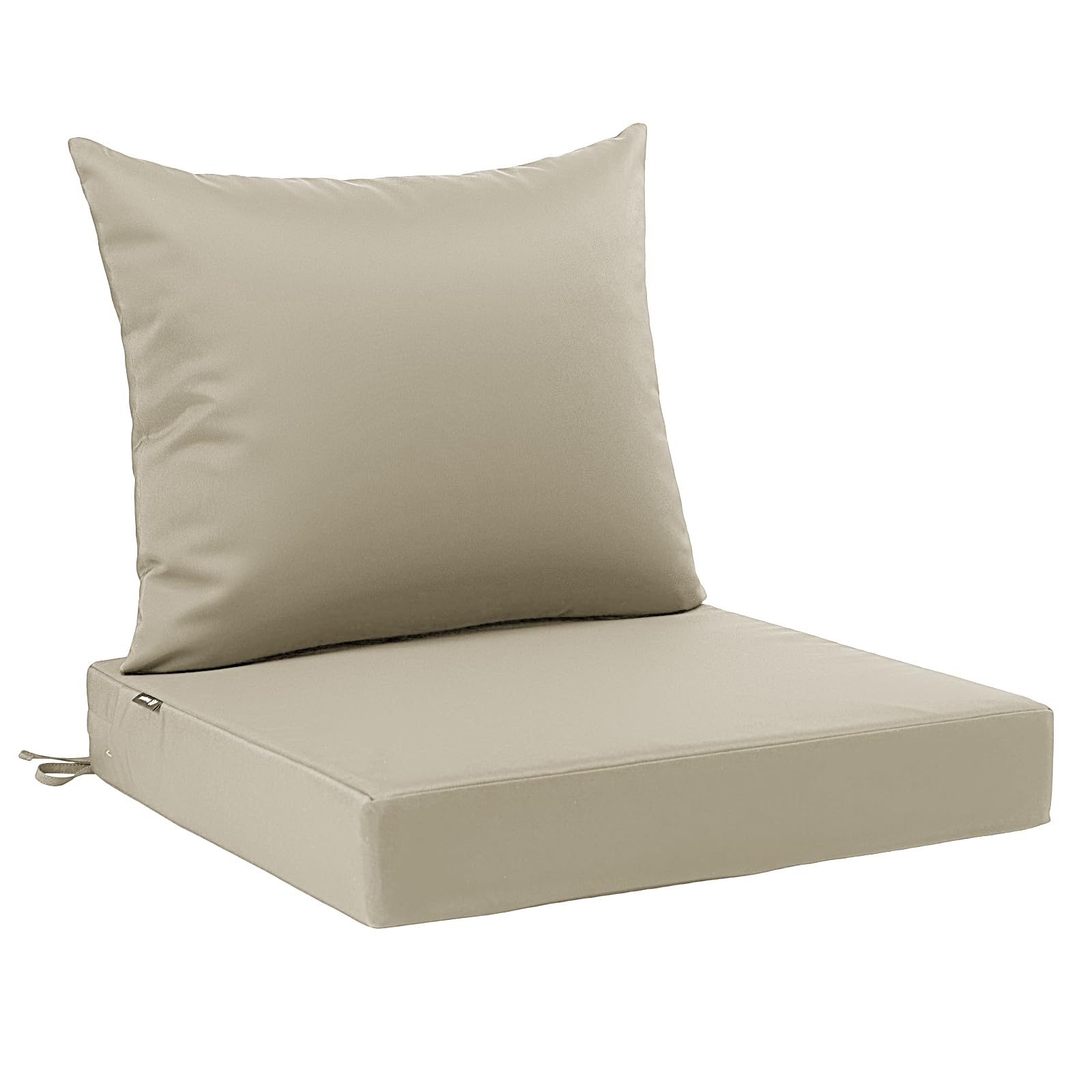 Photo 1 of Favoyard Outdoor Seat Cushion Set 24 x 24 Inch Water-Resistant & Fade-Resistant Patio Furniture Cushions with Removable Cover Deep Seat & Back Cushion with Tie Straps for Chair Sofa
