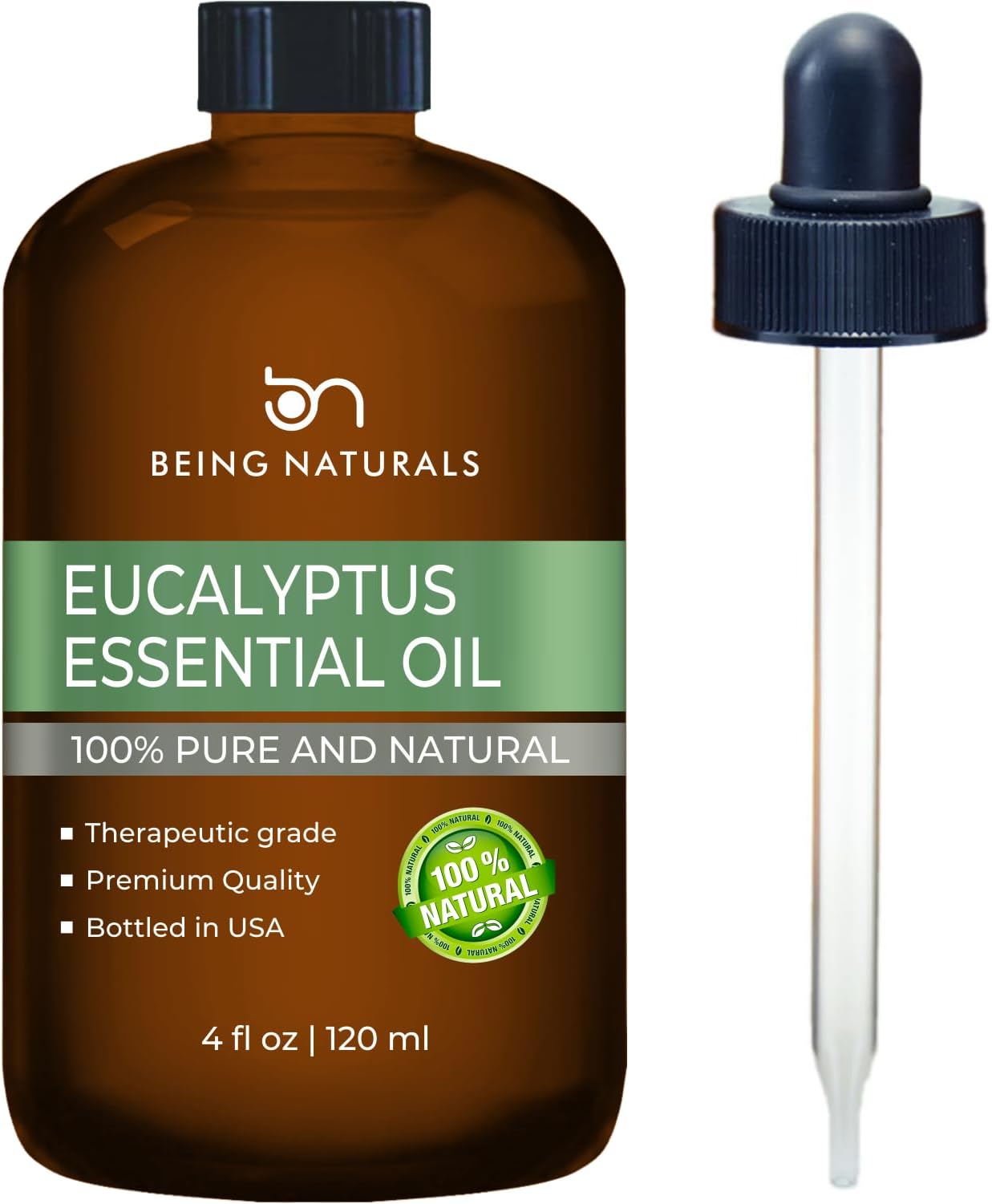- Eucalyptus Essential Oil - Huge 4 FL OZ - 100% Pure & Natural – Premium Natural Oil with Glass Dropper (Eucalyptus Oil)