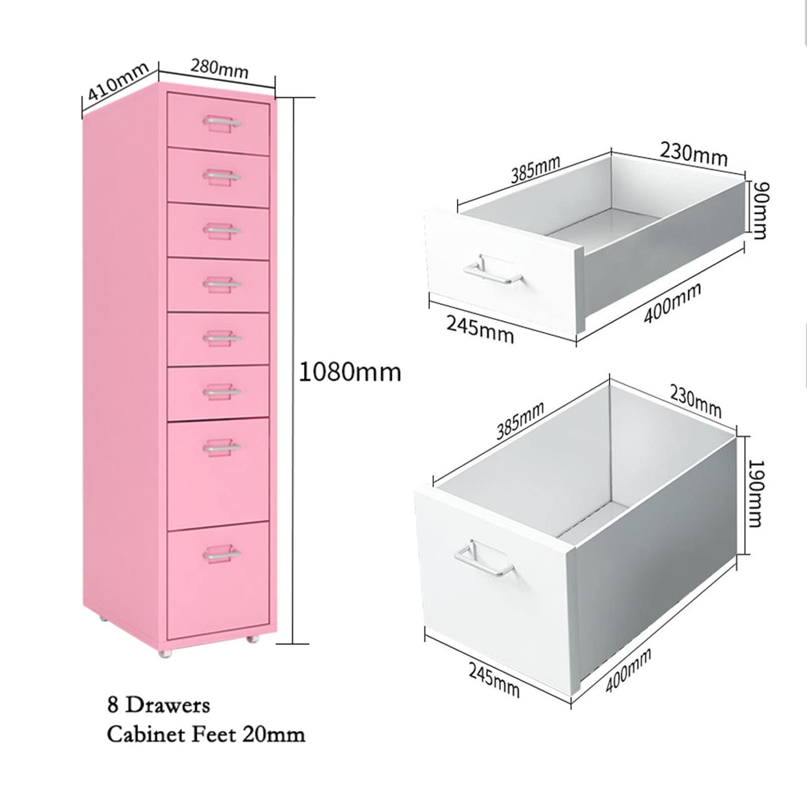Archivador de metal con cerradura con 8 puertas, totalmente montado, ideal para oficina en casa, construcción de 1,4 mm, ahorro de espacio