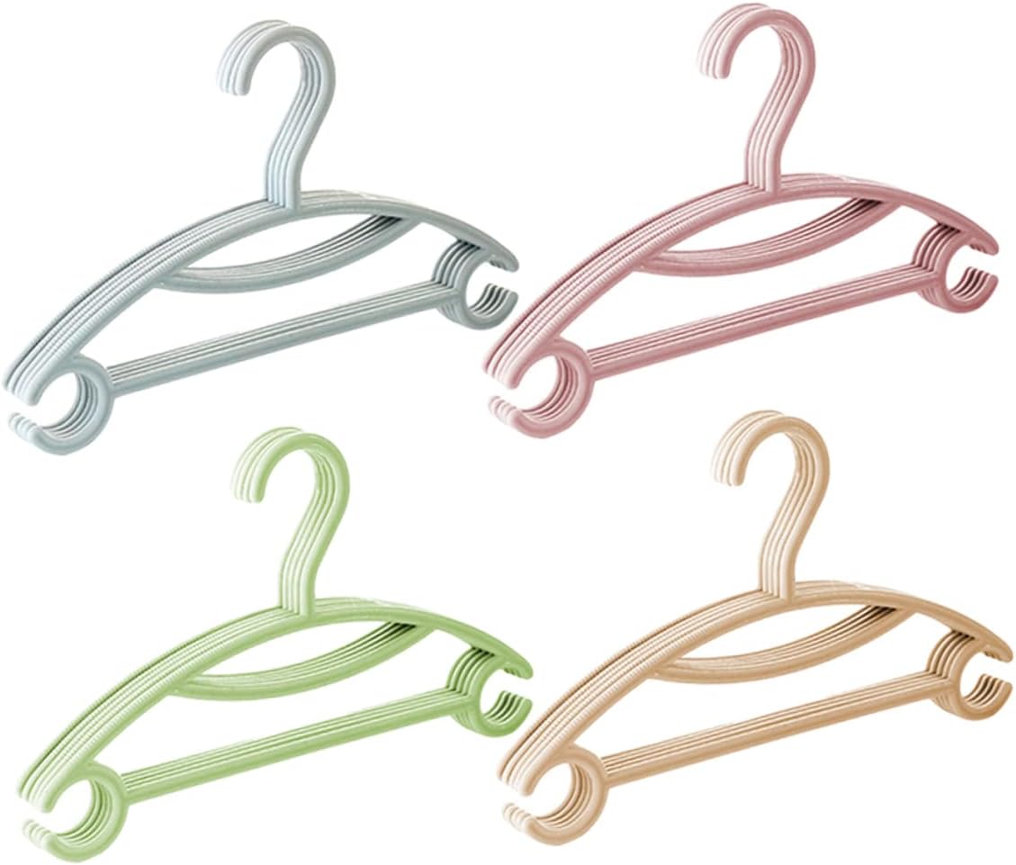 20pcs Non-Slip Clothes Hanger Plastic Closet Organizer for Boy Girl Lightweight Design Green Blue Pink for Nursery and Boy Girl's Clothing