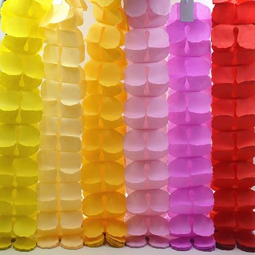 Miniatura 3 de 9 guirnaldas de papel de cuatro hojas reutilizables plegables para decoración de bodas y eventos, flores de papel colgantes, 11.8 ft  11.81 pies