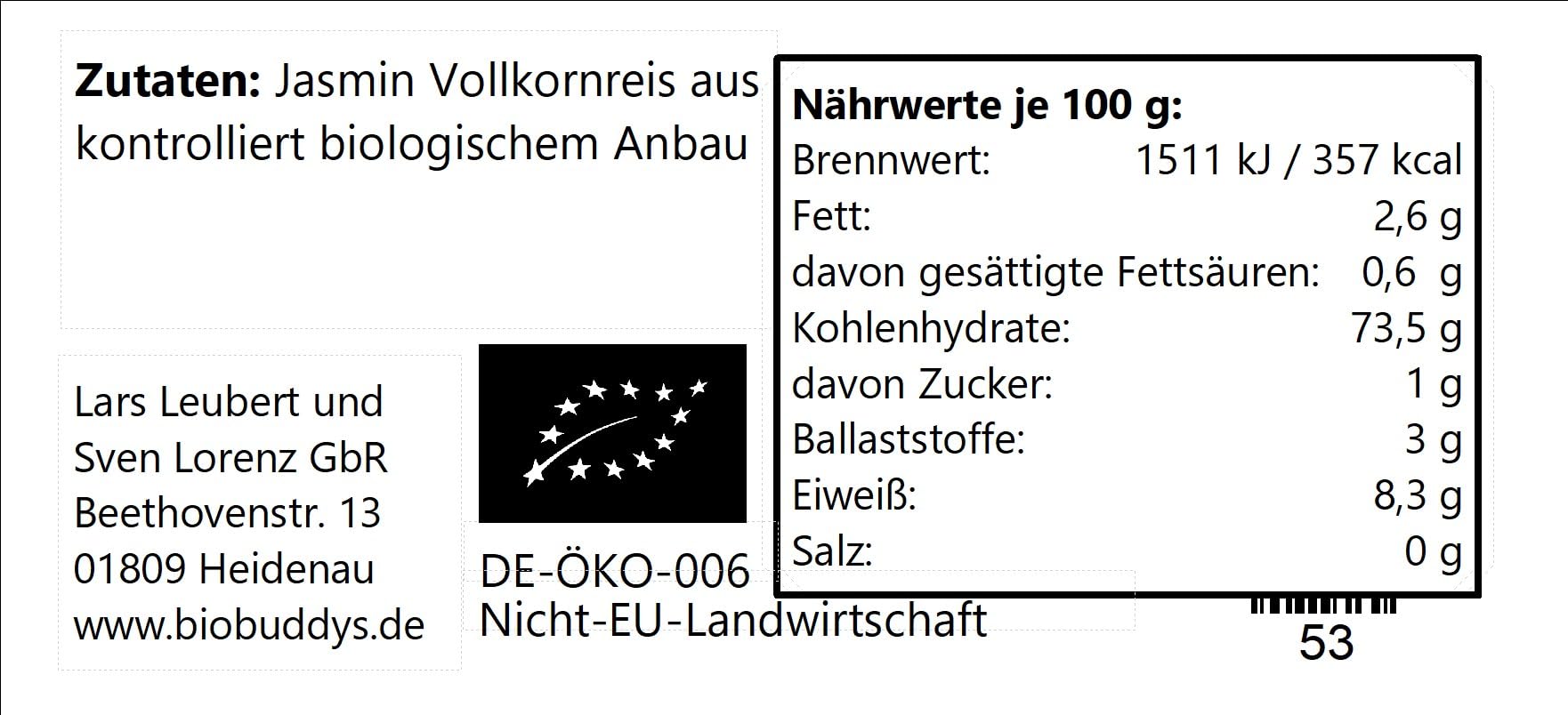 Bio Jasmin Vollkornreis 1 kg 10er Pack | Aromatisches Langkorn mit nussiger Note, für Currys, Bowls, Wokgerichte, Gemüsepfannen und asiatische Küche