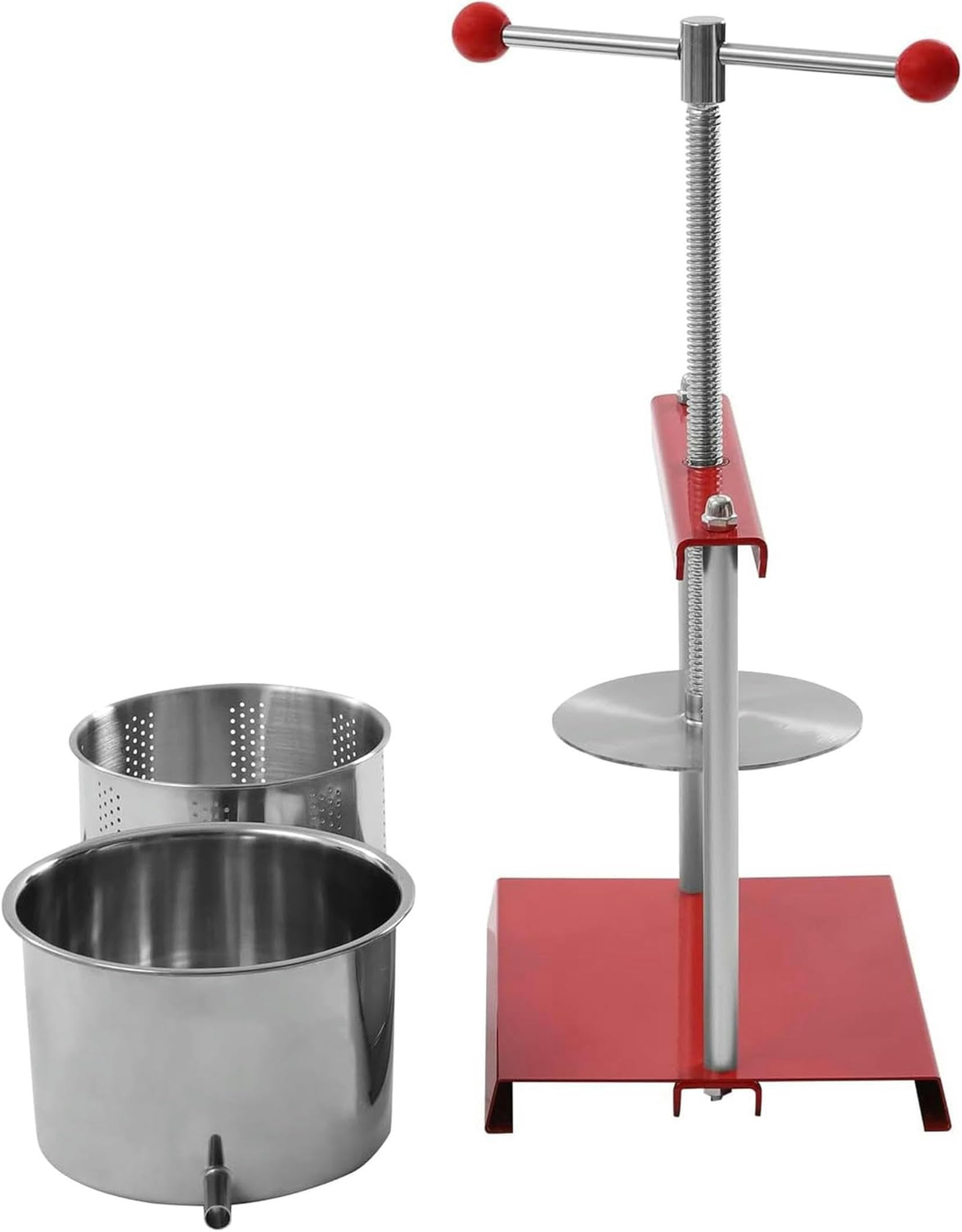 UWYTGF Manual Wine Press,Cheese Tincture,Herbs,Fruits,Wine,1.6 Gallons Stainless Barrels for Juice,Vegetables,Wine,Olive Oil