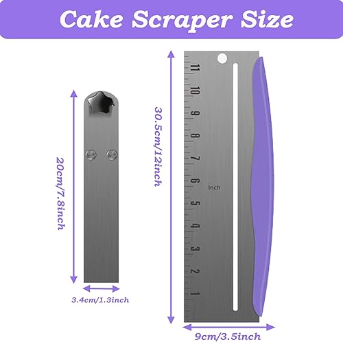 Miniatura 4 de Raspador de pasteles herramienta de nivelación ajustable de acero inoxidable de 12 pulgadas raspador de banco de pasteles para hornear herramientas