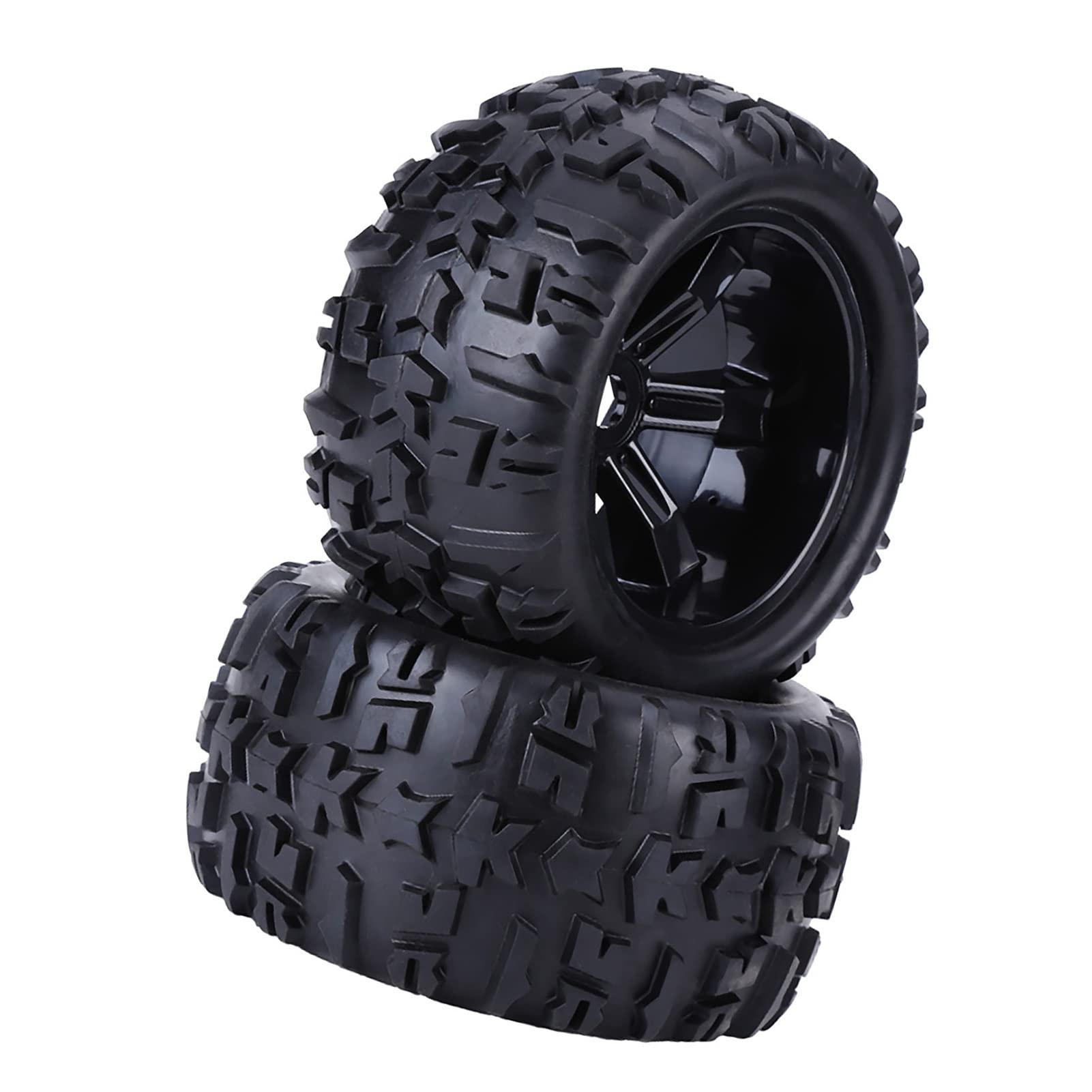 Keenso Neumáticos RC Neumáticos de Goma para Coche RC con Bujes de Plástico 150 X 77 Mm 17 Mm Montaje Hexagonal Agarre Antideslizante Resistencia Al Desgaste para 1 8 Truck Car Off Road Racing