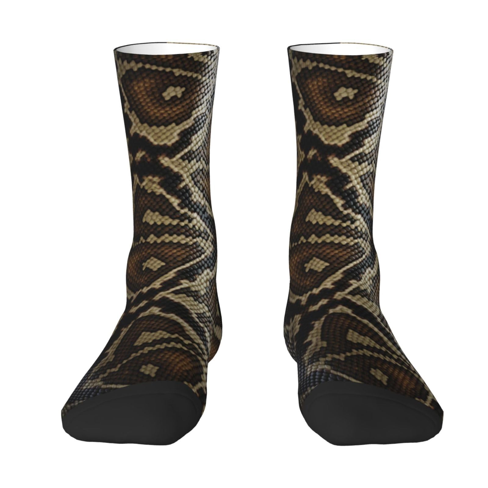 LPWTYCBV Snake Skin Print Adult Socks Men'S Women'S Crew Socks Funny Crazy Novelty Socks