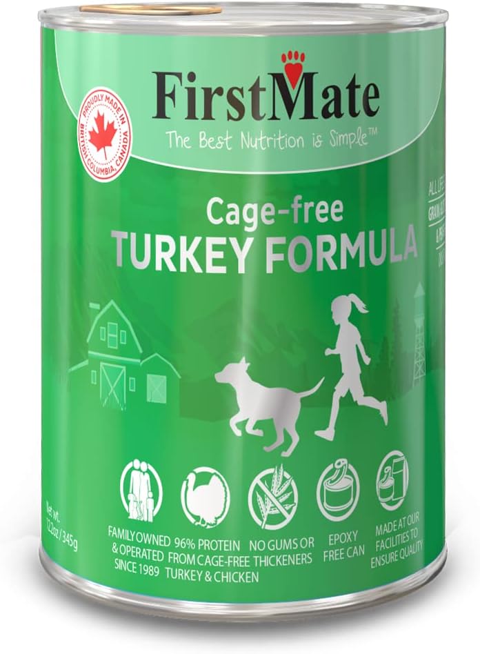 FirstMate Grain Free LID Turkey Formula Canned Dog Food 12.2 oz x 12 cans
